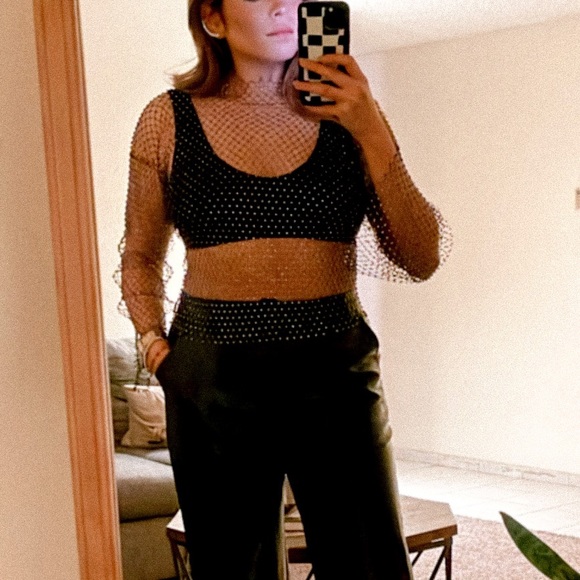 Mesh Rhinestone Top - Picture 2 of 2